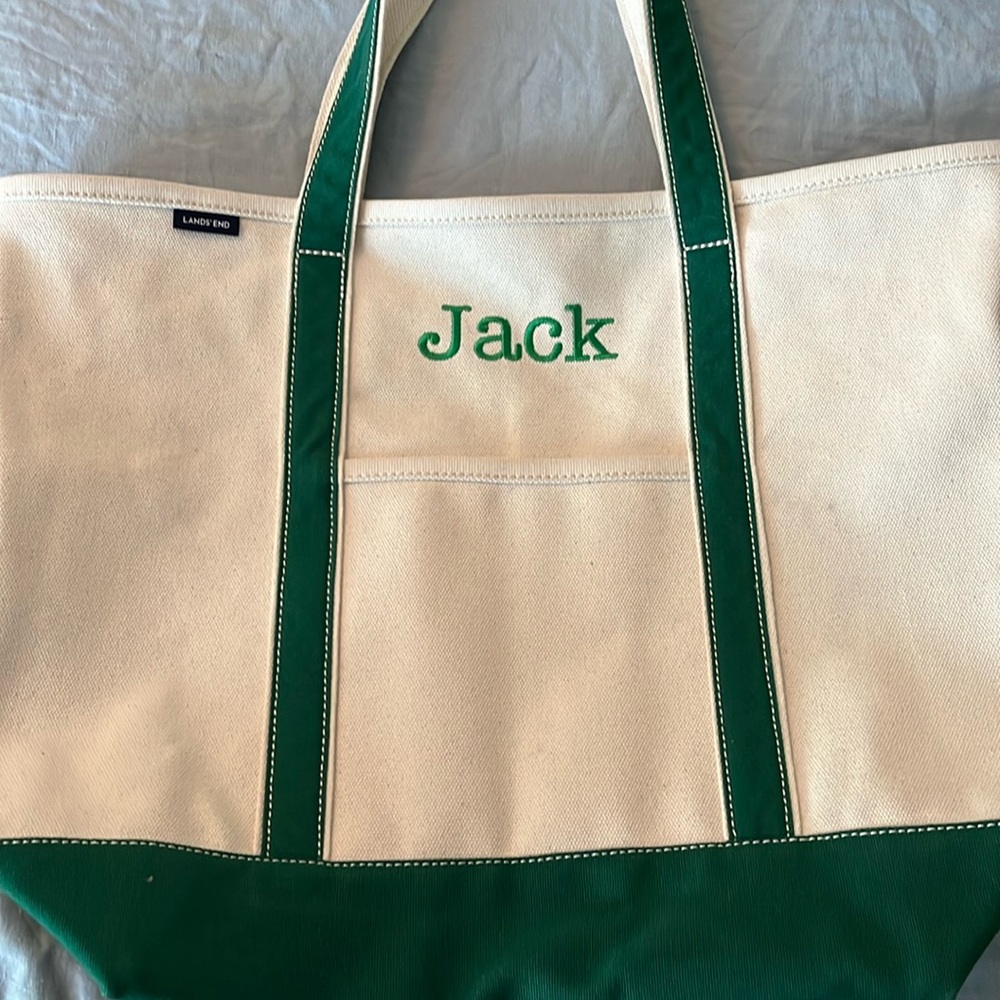 Lands’ End Large Open Top Canvas Tote Bag